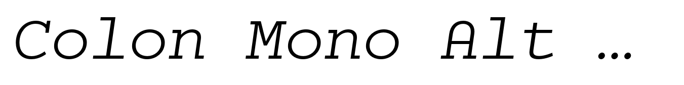Colon Mono Alt Light Italic